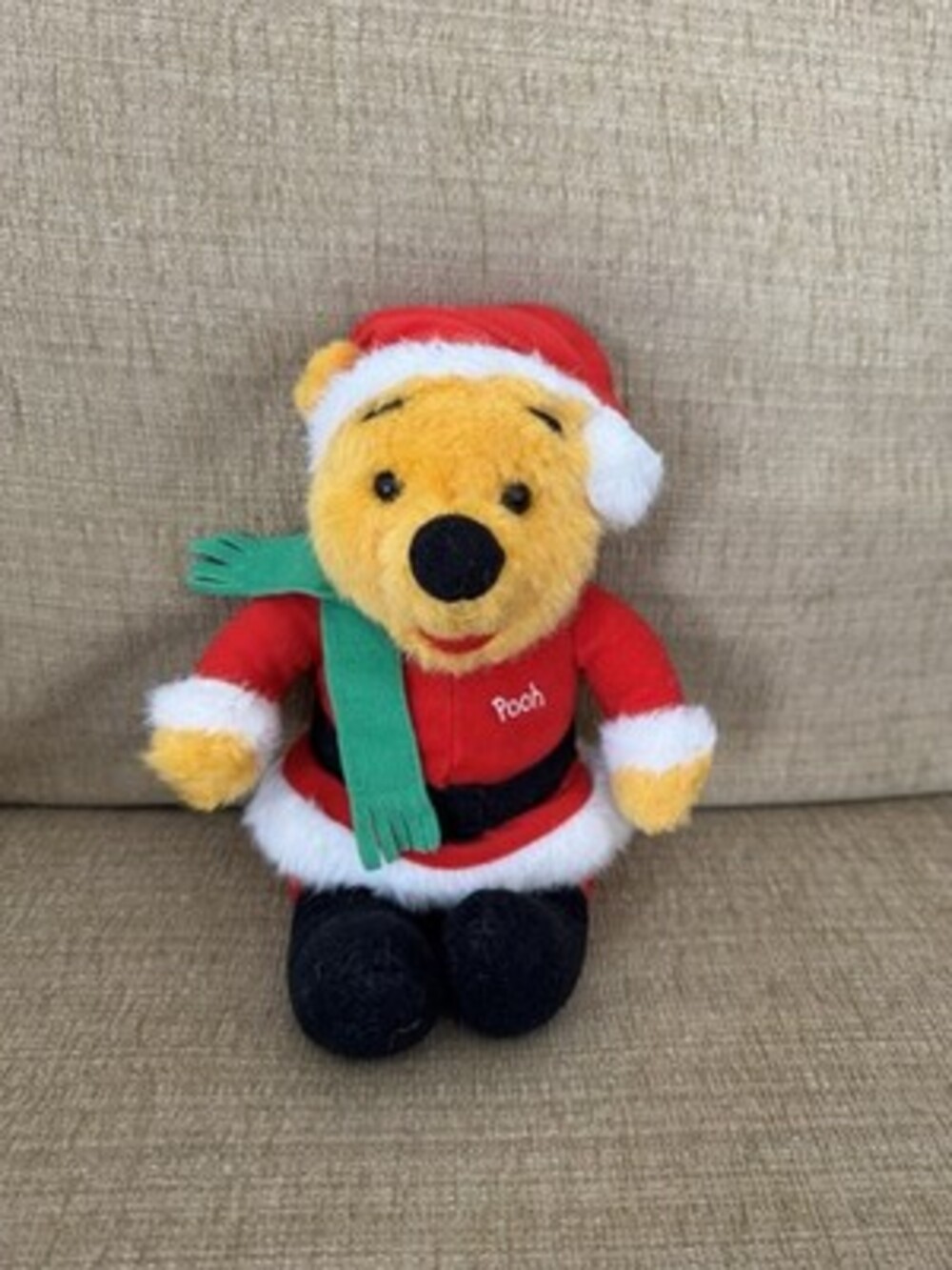 Mattel Winnie the Pooh Santa Christmas Medium 14-24” Plush Vintage 1995